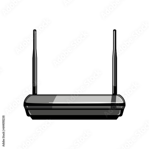 network router cartoon. modem wifi, technology antenna, connection speed network router sign. isolated symbol vector illustration