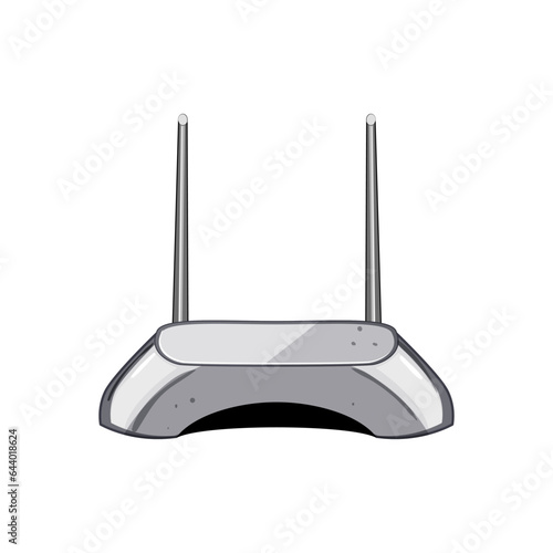 internet router cartoon. wireless network, modem wifi, technology antenna internet router sign. isolated symbol vector illustration