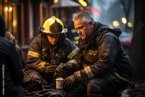 Firefighter Comforting A Victims Family  Generative AI