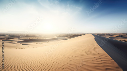 Infinite Horizons  a wide-open desert or beach scene  highlighting the vastness of the world and the limitless possibilities that lie ahead. AI generative