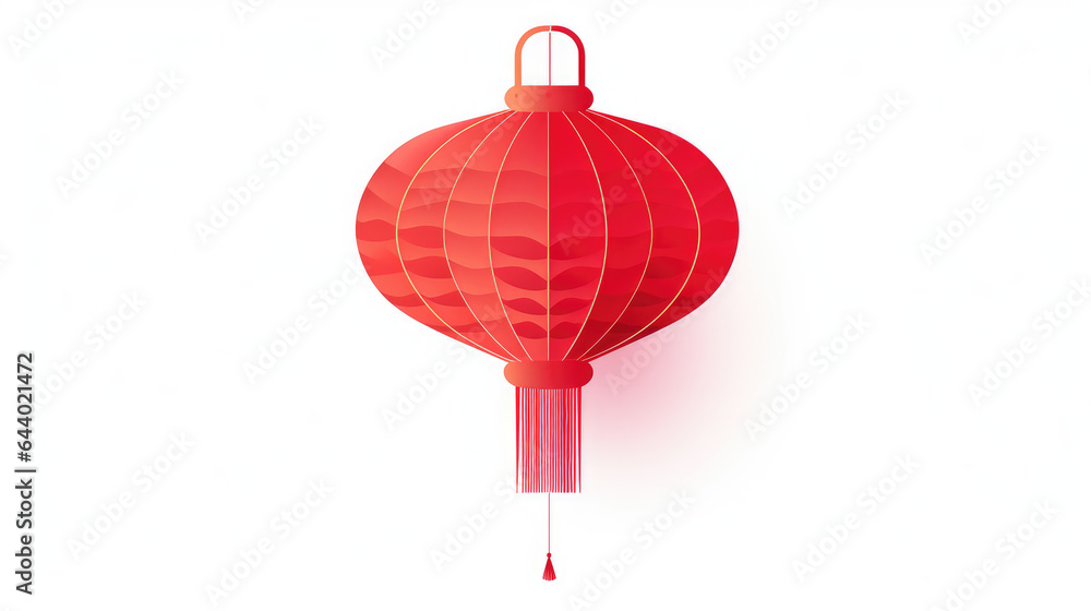 Obraz premium Glowing Chinese Lantern isolated, Festival Decoration, Generative ai