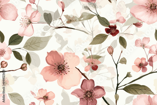 Watercolor vector art painting illustration pattern. Collage contemporary print. Fashionable template for design. painted, natural, ornament, decorative, vector, hand drawn, rose flower, ornamental