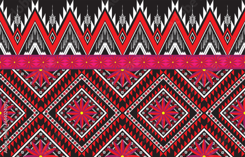 Geometric vector background with sacral tribal ethnic elements. Traditional triangles gypsy geometric forms sprites tribal themes apparel fabric tapestry print 