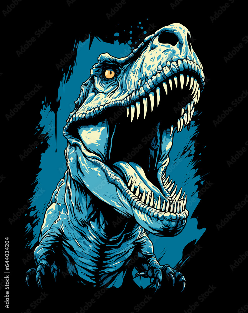 Tyrannosaurus rex dinosaur portrait in vector pop art style Tyrannosaurus rex dinosaur portrait in vector pop art style