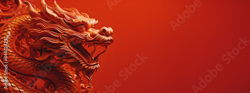 dragon de bois rouge, pour le nouvel an chinois 2024