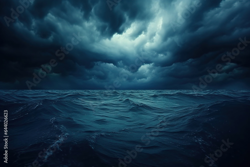 horror black blue sky  sea haunted cloud  scary ocean  depression background  mystery gloomy dark theme  blur texture