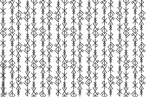 illustration line of the Rune character pattern on white background.