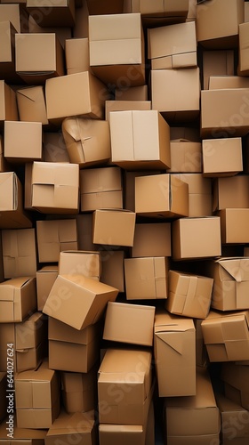 A pile of cardboard boxes stacked on top of each other