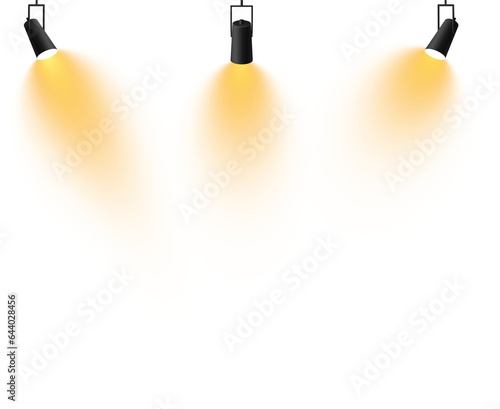 Bright Yellow Spotlight. Scene. Light Effects. Glow light effect. Glowing lamp. PNG.