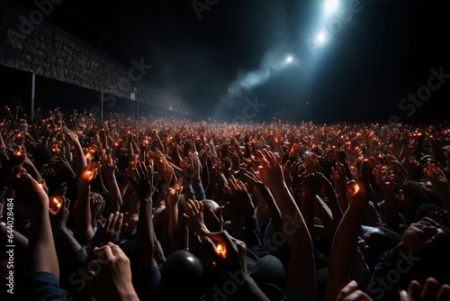 hands of people raising up at a concert,Party and festival