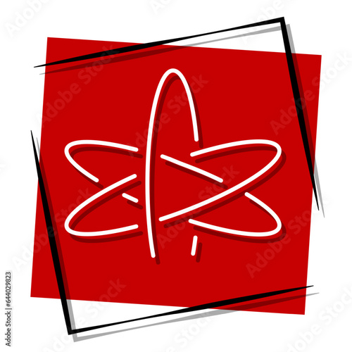 Atheism Angle red banner in a frame. Vector illustration.