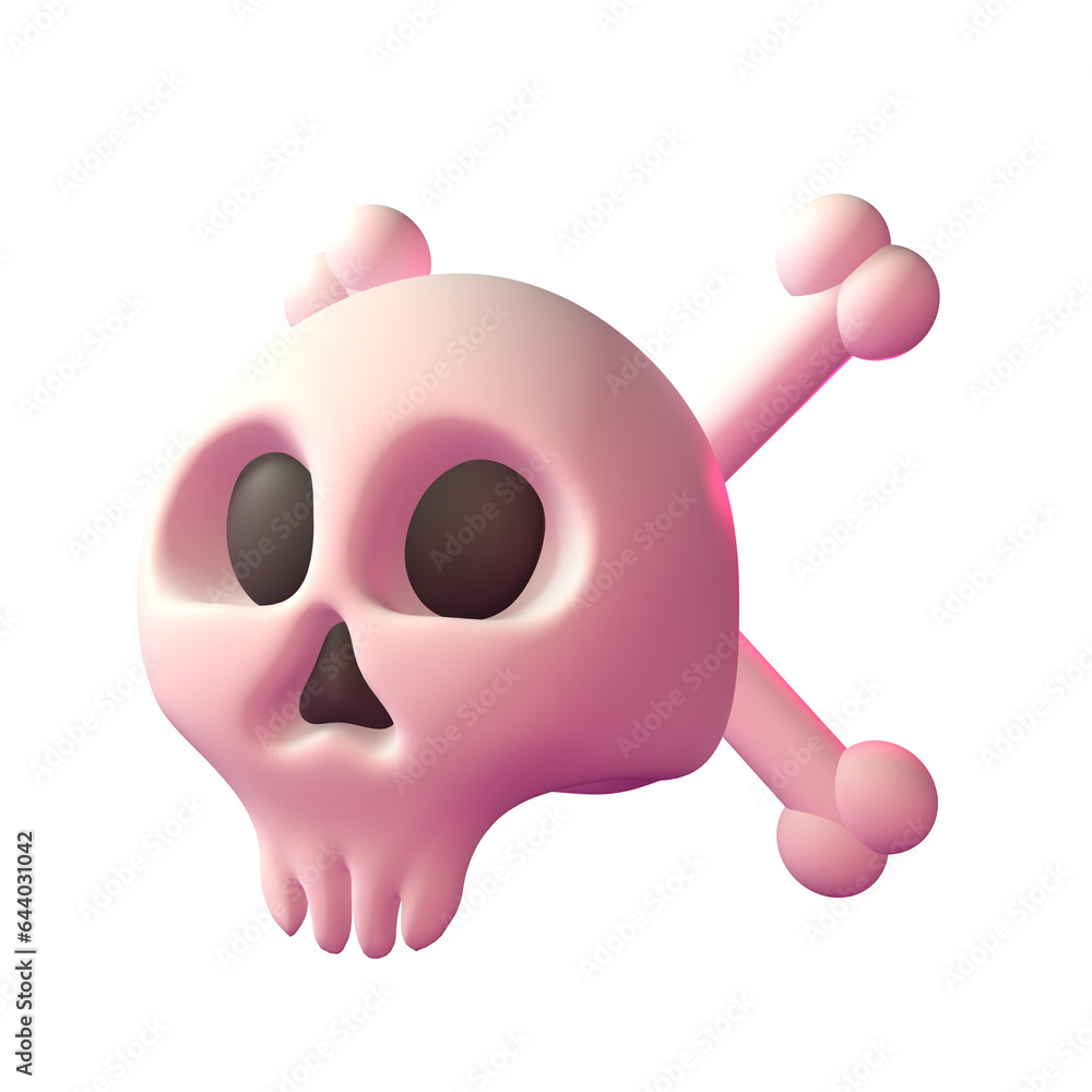 Adorable 3D Skull Illustration