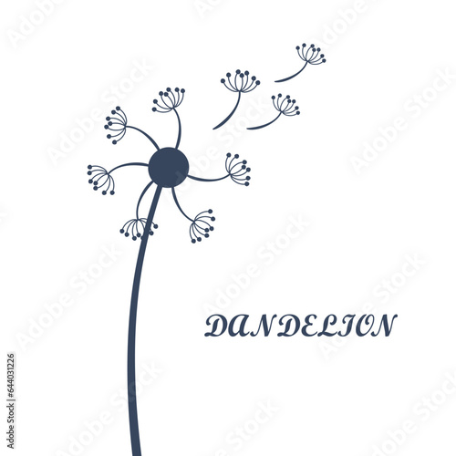 dandelion flower design vector for logo flat illustration