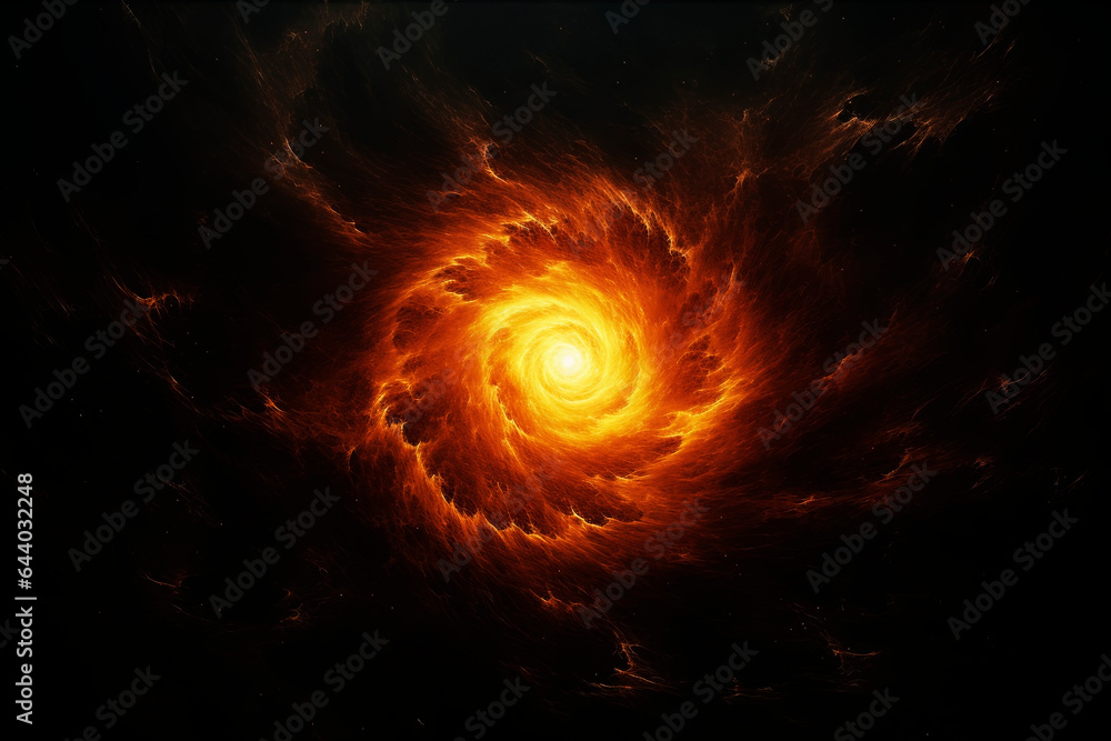 Fototapeta premium The sun on a dark background. Generative AI