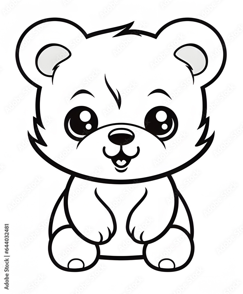 Bear illustration coloring page ai generative Bear illustration coloring page ai generative