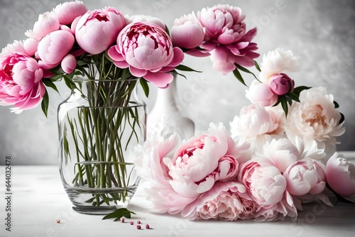 bouquet of pink roses in a vase © FatimaKhan
