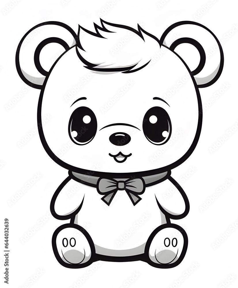 bear illustration coloring page ai generative bear illustration coloring page ai generative