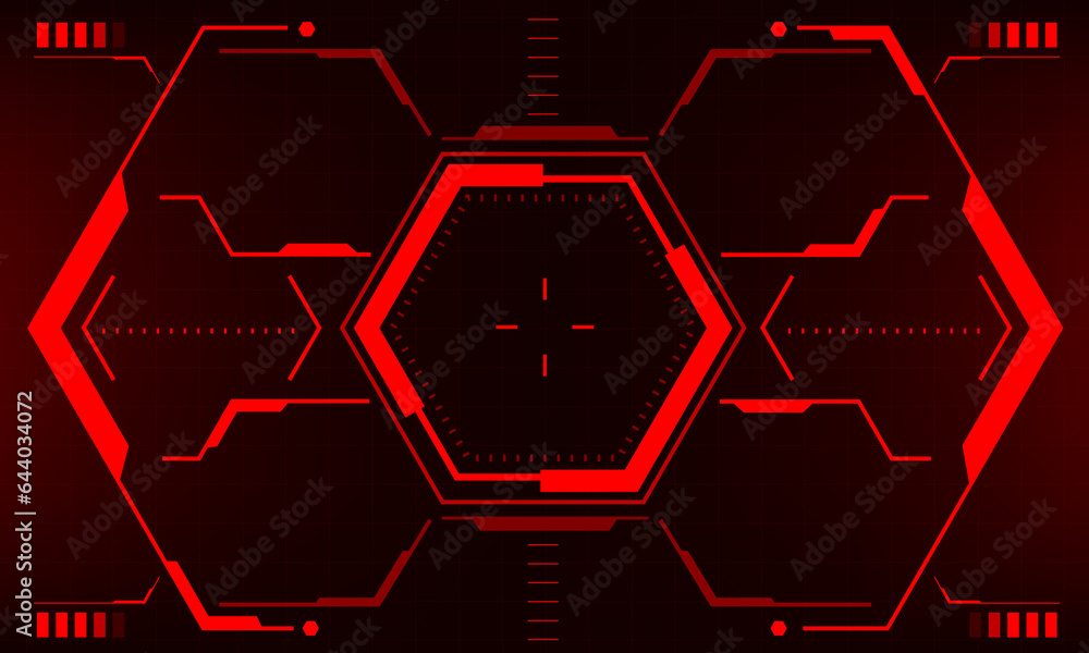 HUD sci-fi interface screen view red hexagon geometric design virtual reality futuristic technology creative display vector HUD sci-fi interface screen view red hexagon geometric design virtual reality futuristic technology creative display vector