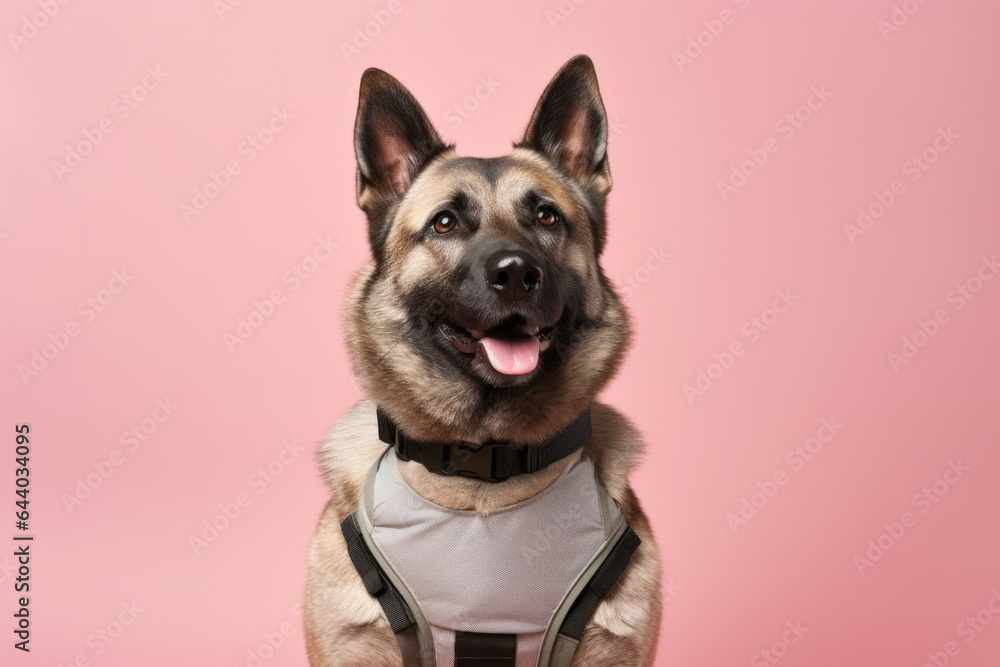 Headshot portrait photography of a funny norwegian elkhound wearing a ...