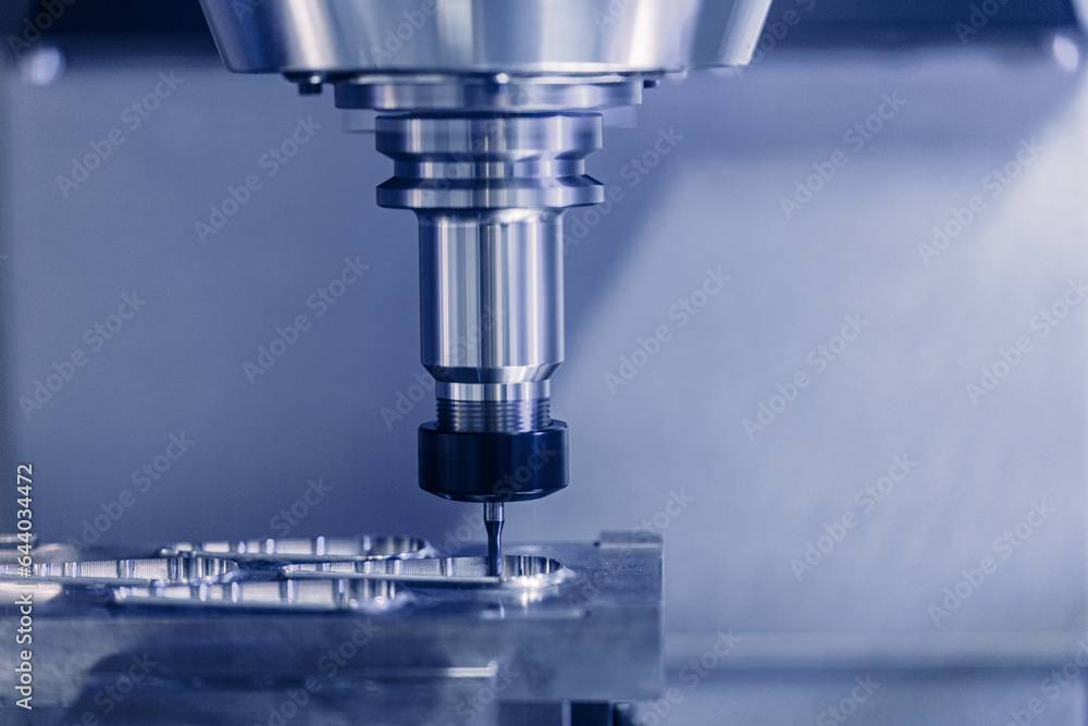 Auto CNC turning with robot drill milling factory with water coolant streams. Concept banner metal machine industry background. Auto CNC turning with robot drill milling factory with water coolant streams. Concept banner metal machine industry background.