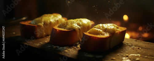 Toast bread with garlic.