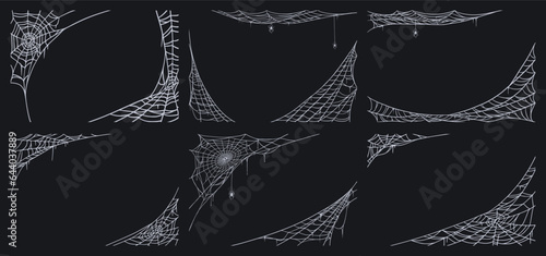 Obraz na płótnie Spider web vector background art set