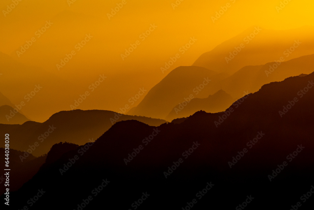 Mountain formation during amazing sundown Mountain formation during amazing sundown