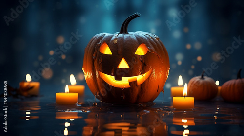 Jack-o'-lanterns appear on spooky Halloween nights.