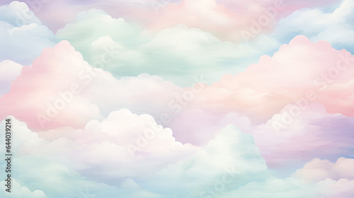 watercolor light soft color clouds background in the style of drawing cartoon pink and blue gradient