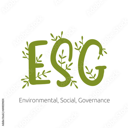 ESG concept of environmental, social and governance; sustainable development. Justice, core values, transparency, impact, ethical business, ecology, trust. ESG slogan. Sustainable development goals