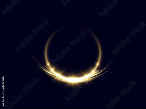  Glowing spiral. Abstract circle lines effect. Rotating shiny rings. Glowing circular lines. Glowing ring trail.Vector.
