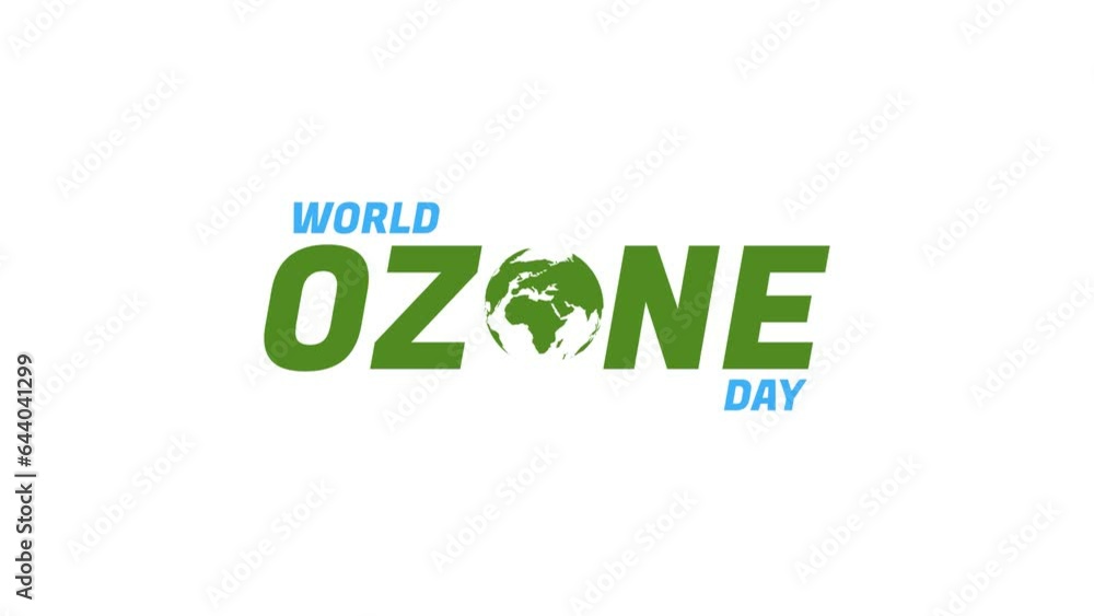World Ozone day text animation with globe. Text animation 4k alpha channel World Ozone day text animation with globe. Text animation 4k alpha channel