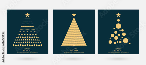 Hand drawn vector abstract fun Merry Christmas time cartoon illustrations greeting cards template and backgrounds big collection set with gift boxes, people and Xmas tree isolated on white background