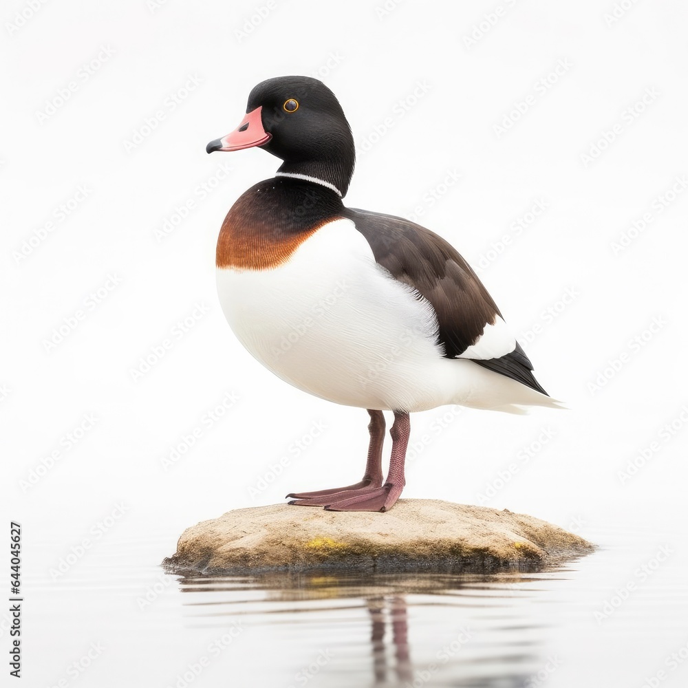 Ring-necked duck bird isolated on white background. Ring-necked duck bird isolated on white background.