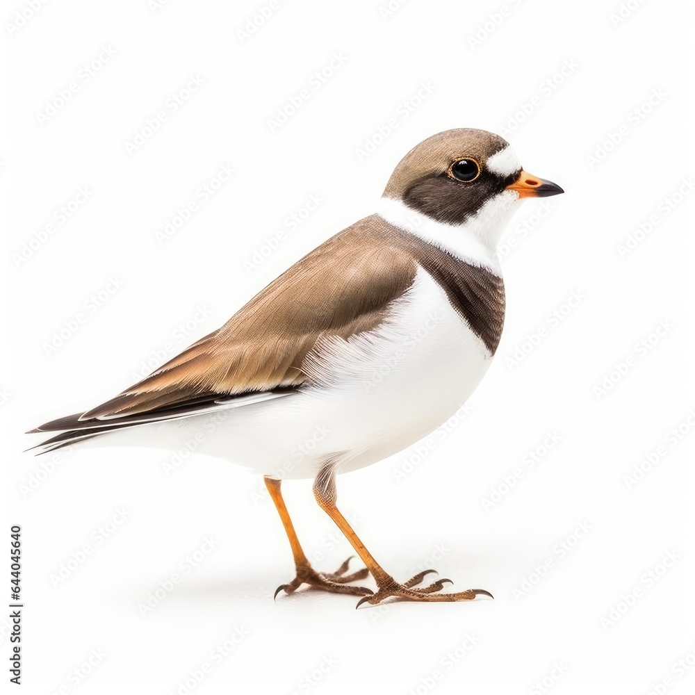 Fototapeta premium Semipalmated plover bird isolated on white background.