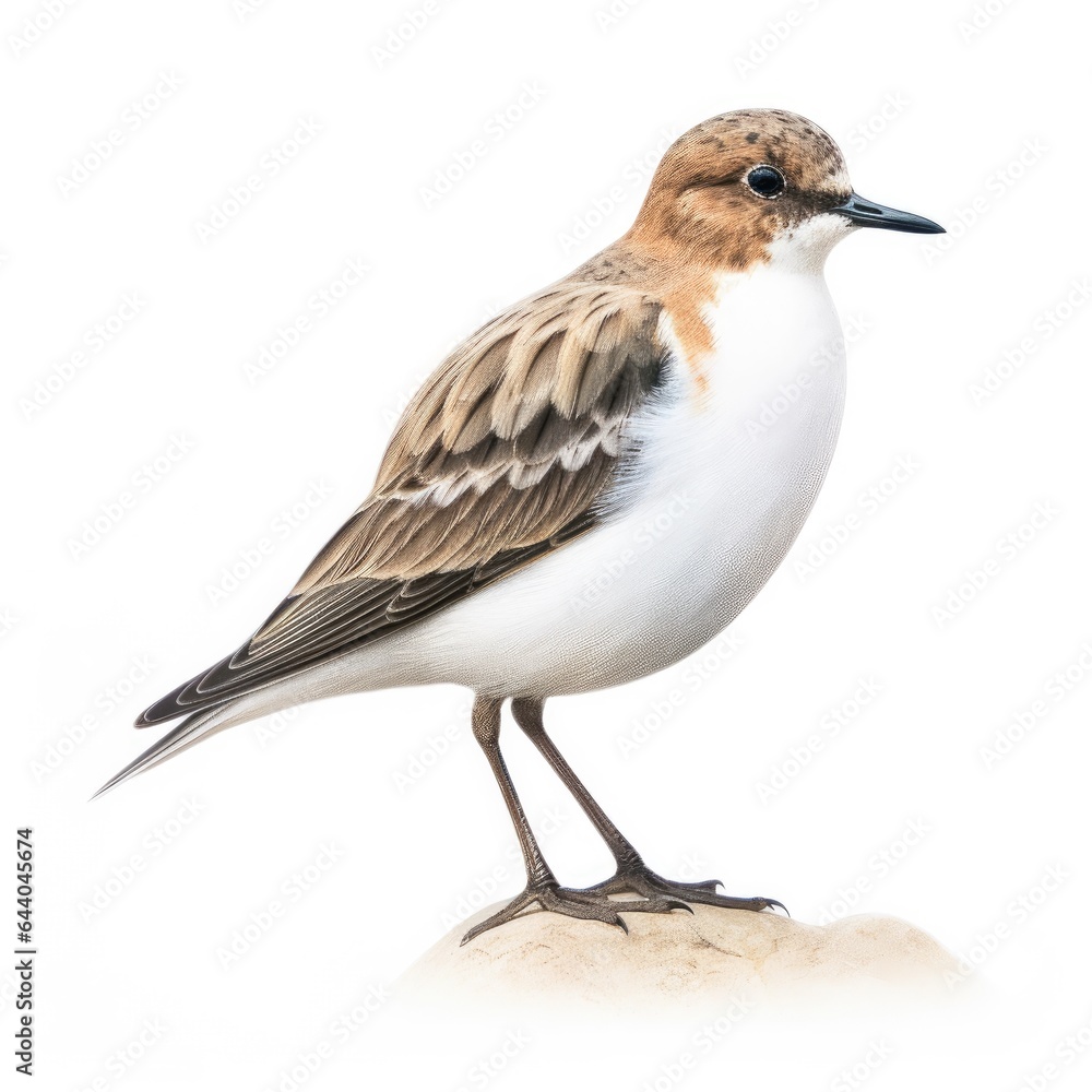 Temmincks stint bird isolated on white background. Temmincks stint bird isolated on white background.