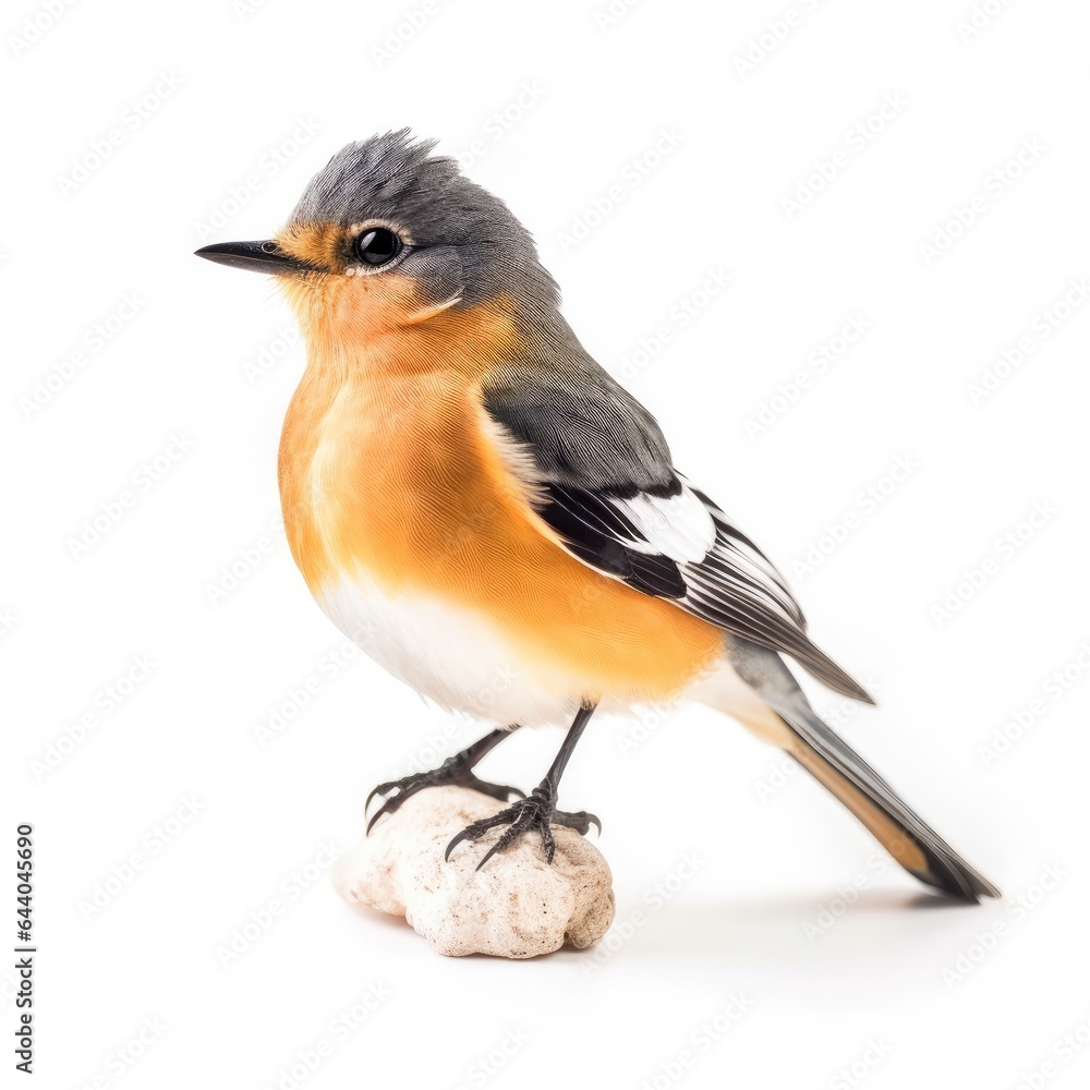 Tufted flycatcher bird isolated on white background. Tufted flycatcher bird isolated on white background.
