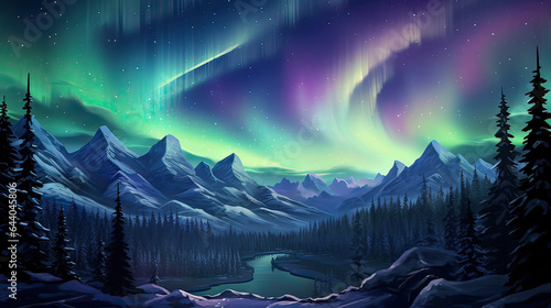 Celestial Wonders, the awe-inspiring beauty of the night sky, featuring stars, galaxies, and celestial phenomena like the Northern Lights. AI generative