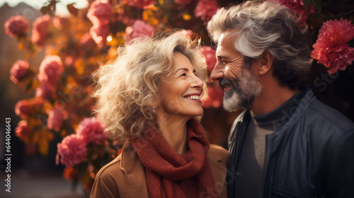 a happy looking elderly couple