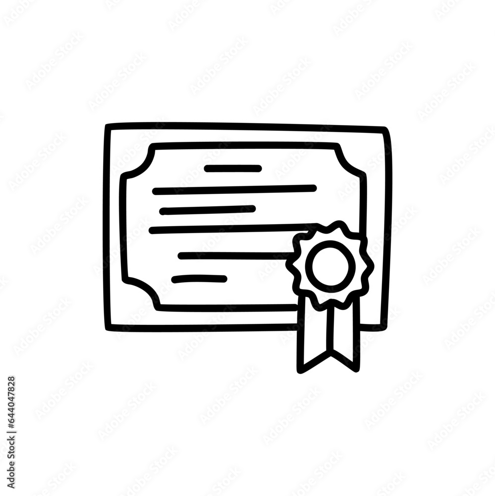 Hand Drawn Certificate. Doodle Vector Sketch Illustration Hand Drawn Certificate. Doodle Vector Sketch Illustration