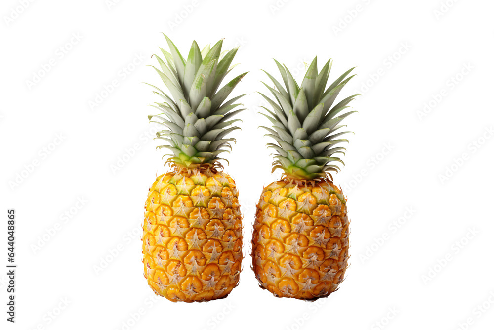 two pineapple isolated on a transparent background, PNG two pineapple isolated on a transparent background, PNG