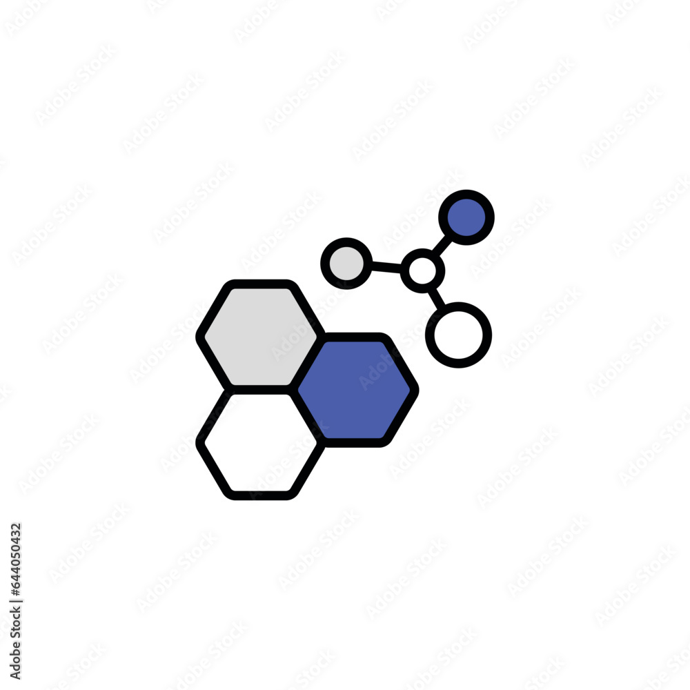 Fototapeta premium Molecule icon design with white background stock illustration