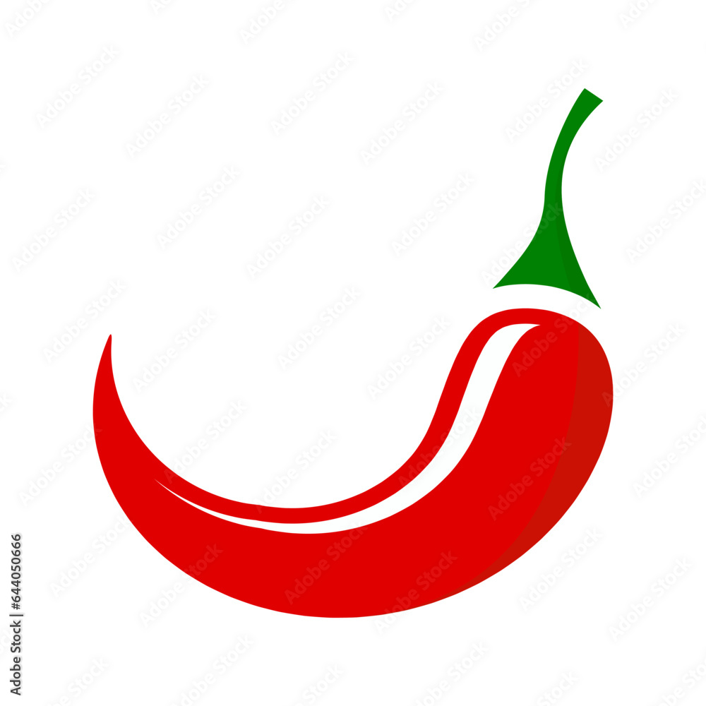 Red hot chili pepper icon on white background Red hot chili pepper icon on white background