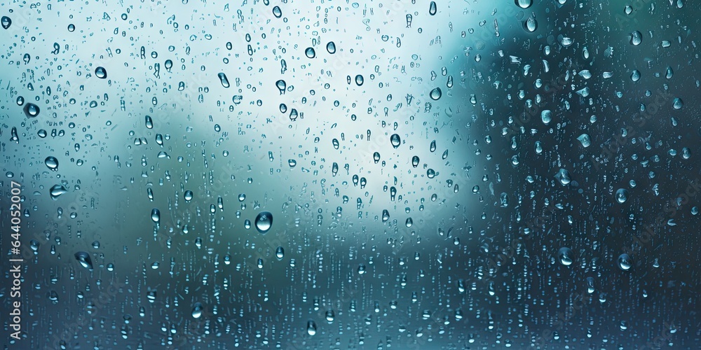 Car mirror in rain. Rainy day serenity. Abstract raindrops on window. Nature brushstrokes. Raindrop artistry on glass