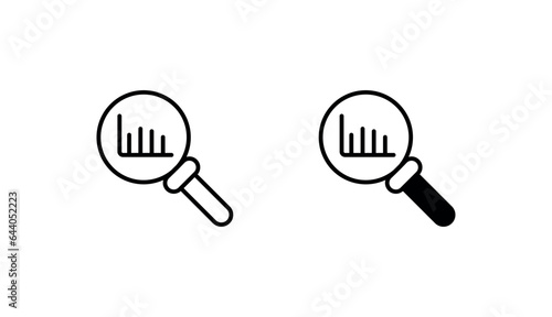Analysing icon design with white background stock illustration