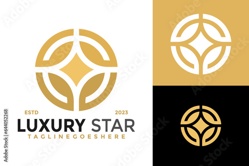 Luxury Star logo design vector symbol icon illustration