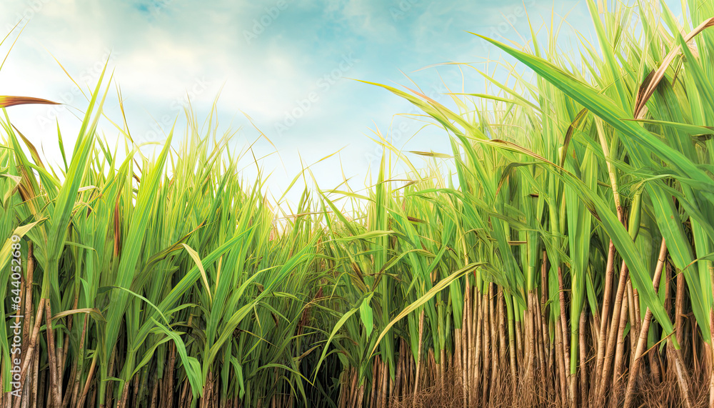 Fototapeta premium Sugarcane Field in Warm, Tropical Setting