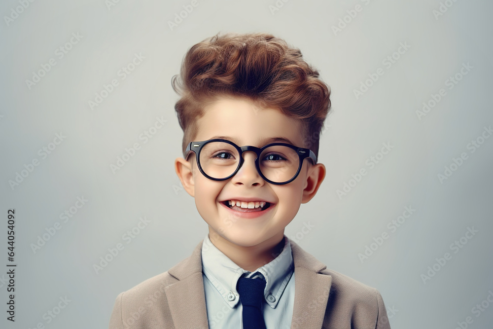 School pupil, boy in glasses on background with copy space, education concept School pupil, boy in glasses on background with copy space, education concept