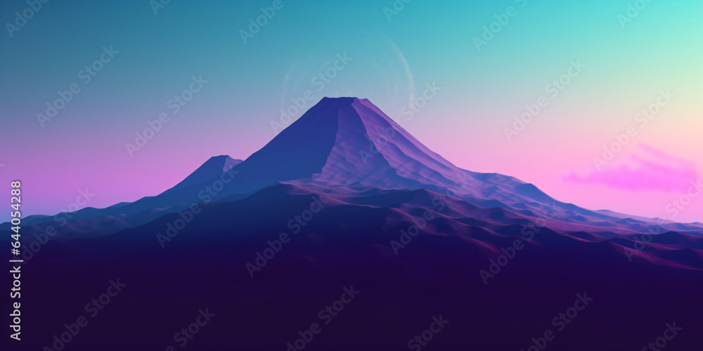 minimalist mountain peak in purple lights minimalist mountain peak in purple lights