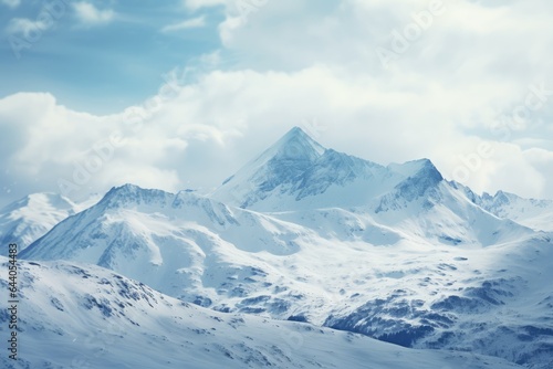 Snowy Mountain - Winter Majesty - AI Generated